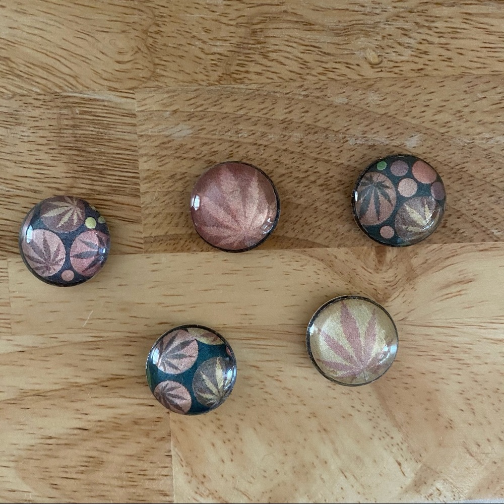 Set of 5 leaf magnets